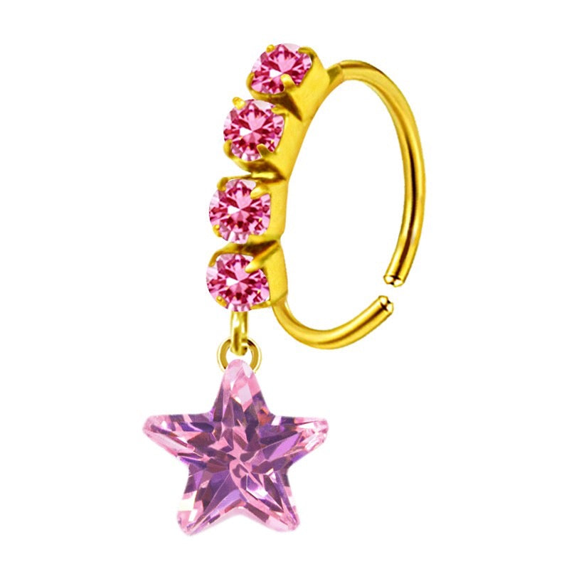PINK STAR Nose Ring