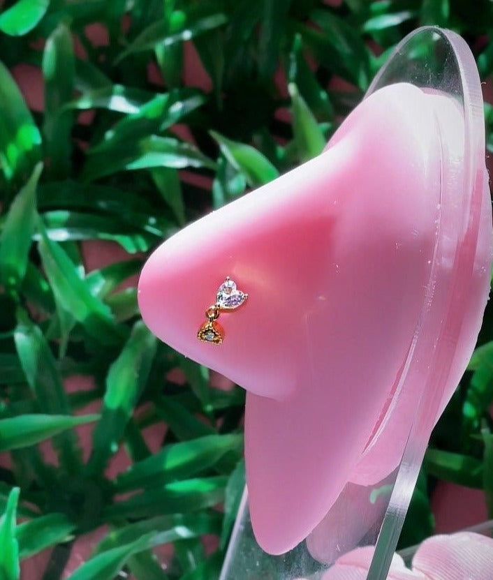 HEART DANGLE Nose Stud