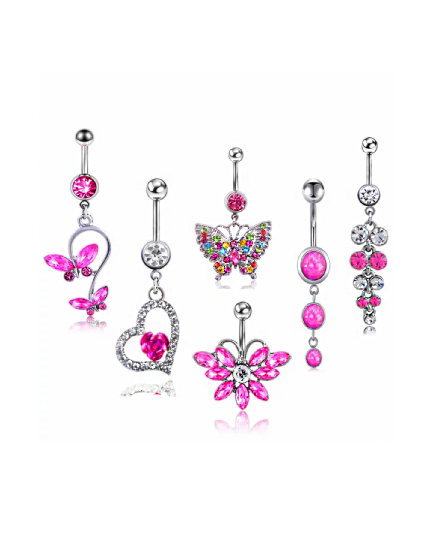 PINK BELLY RING Set
