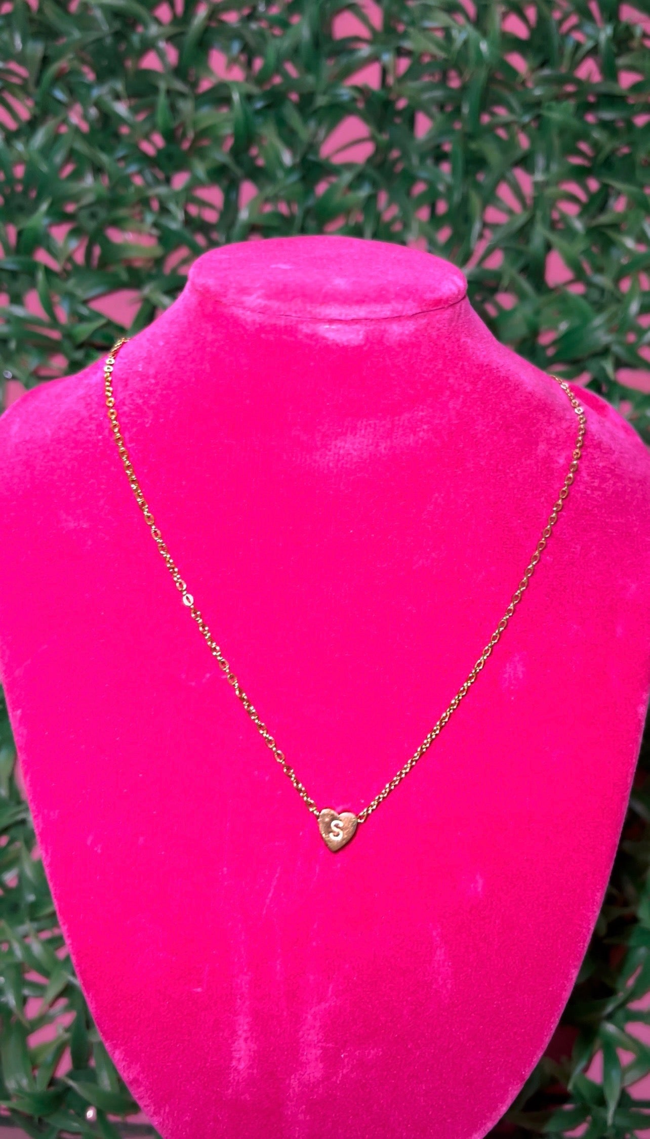 Gold Heart Initial Necklace