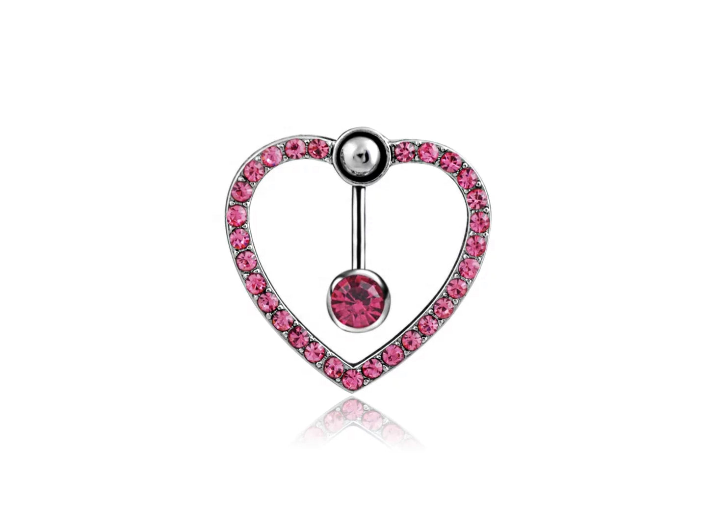 HOT PINK HEART Belly Ring