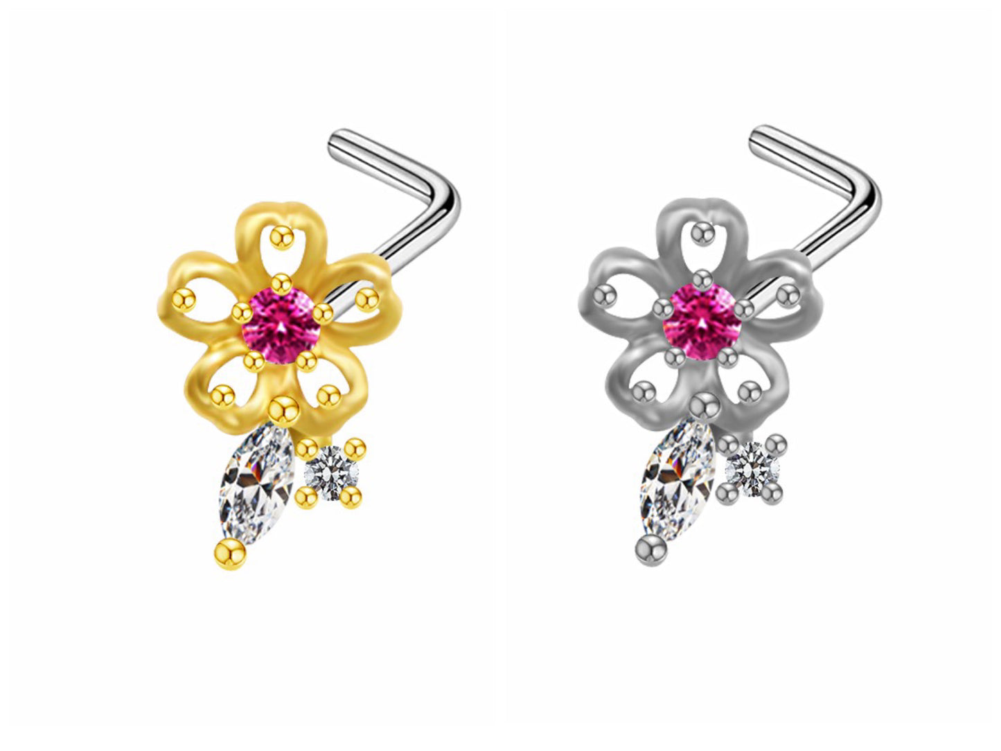 FLOWER NOSE STUD