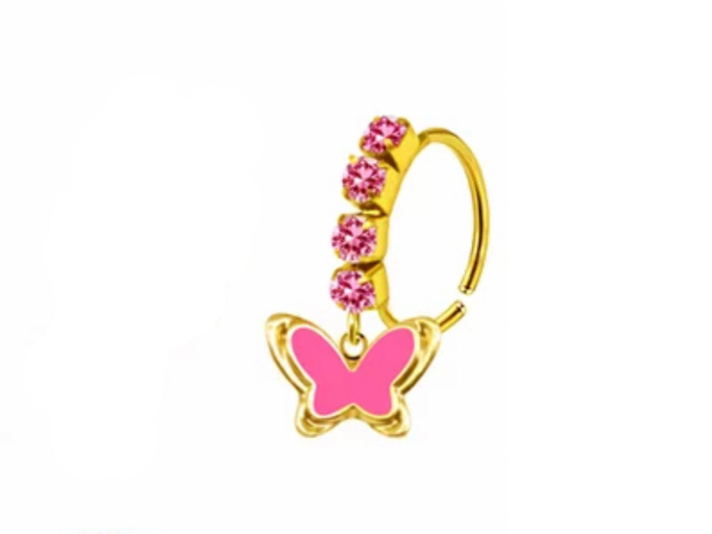 PINK BUTTERFLY Nose Ring