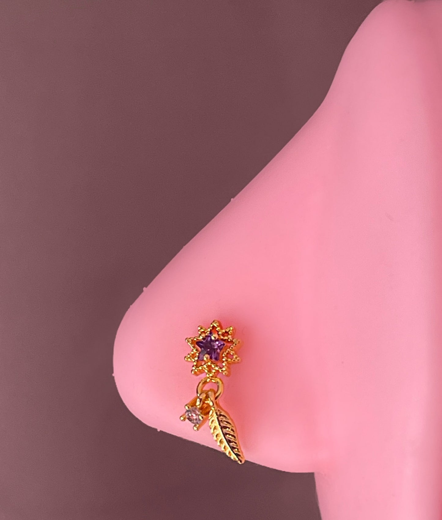 PURPLE FLOWER Nose Stud