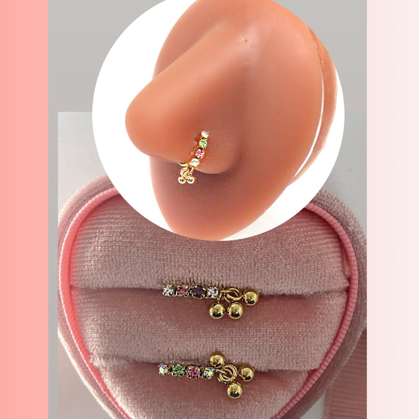 MULTICOLOR DANGLE Nose Ring