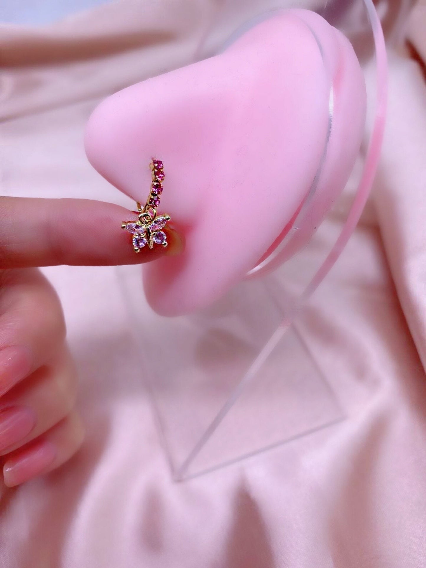 PINK BUTTERFLY Nose Ring