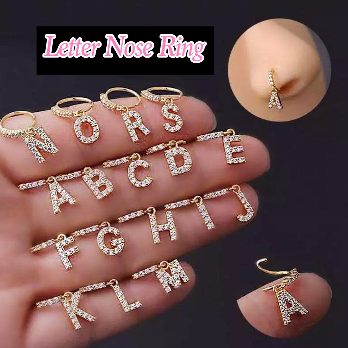 INITIAL NOSE RING