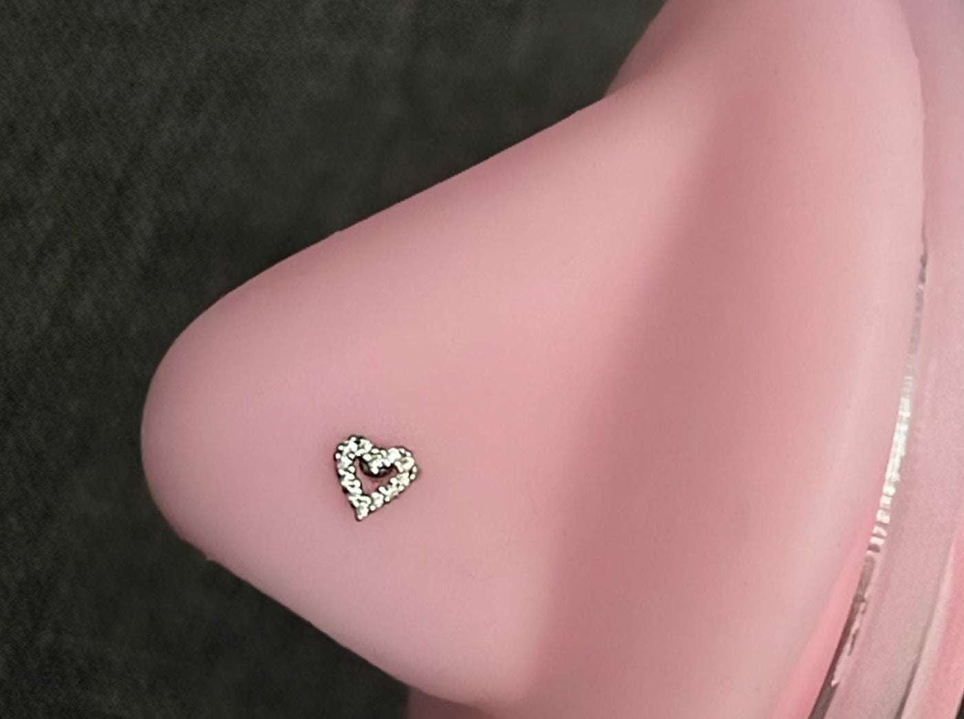 SILVER HEART Nose Stud