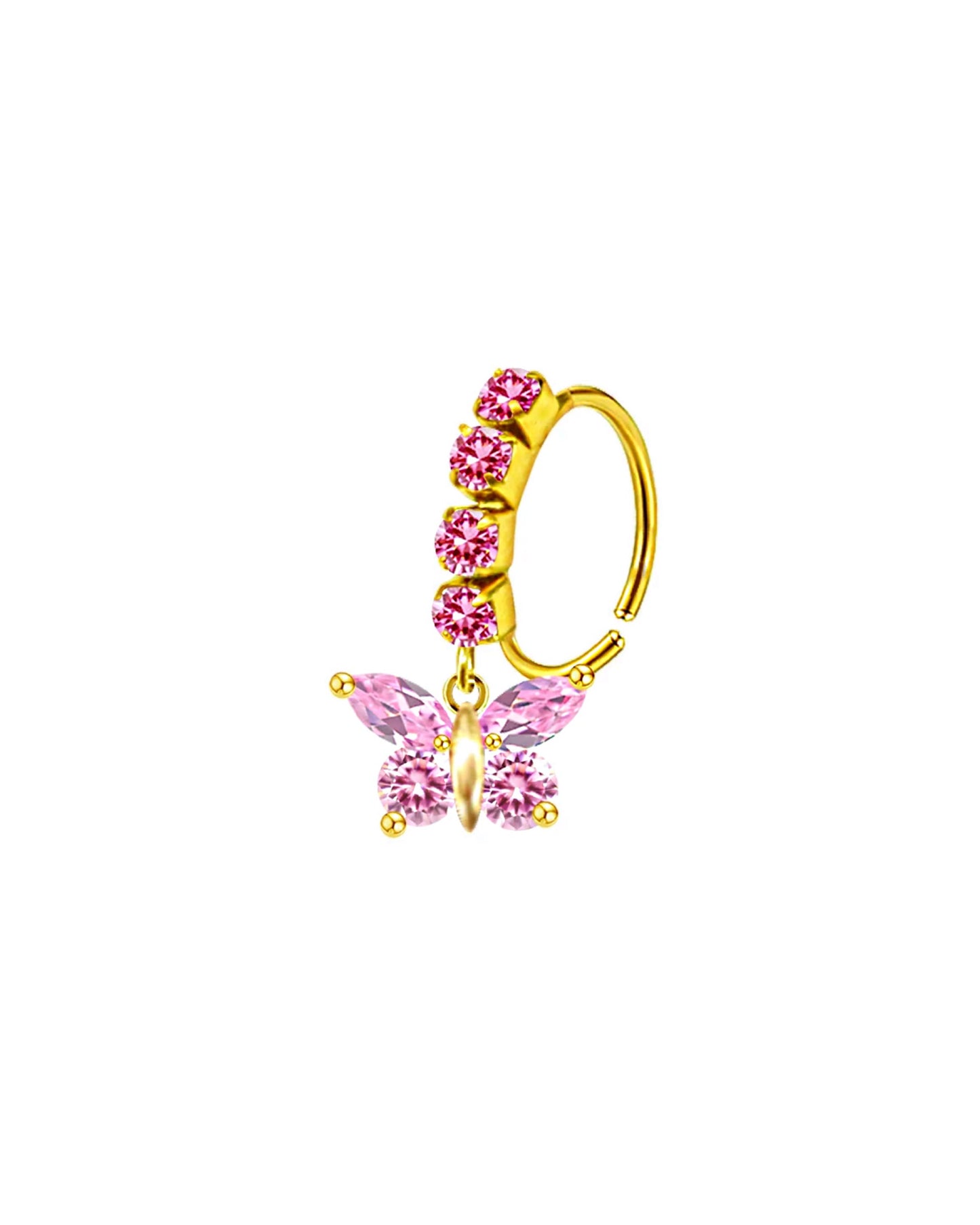 PINK BUTTERFLY Nose Ring
