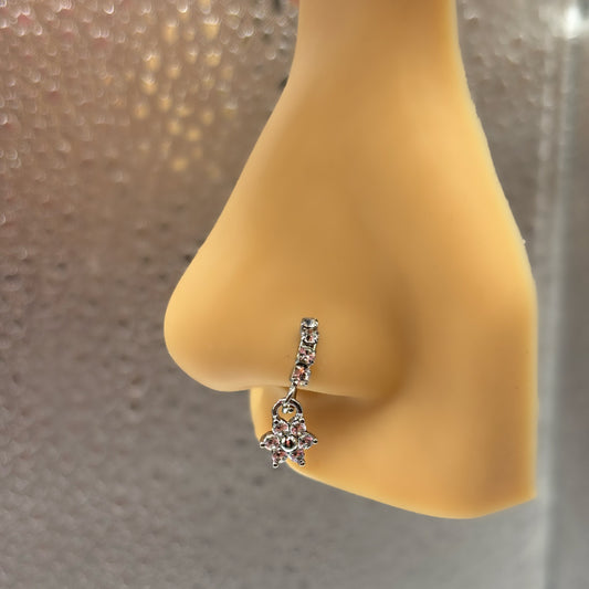 SILVER FLOWER Nose Ring