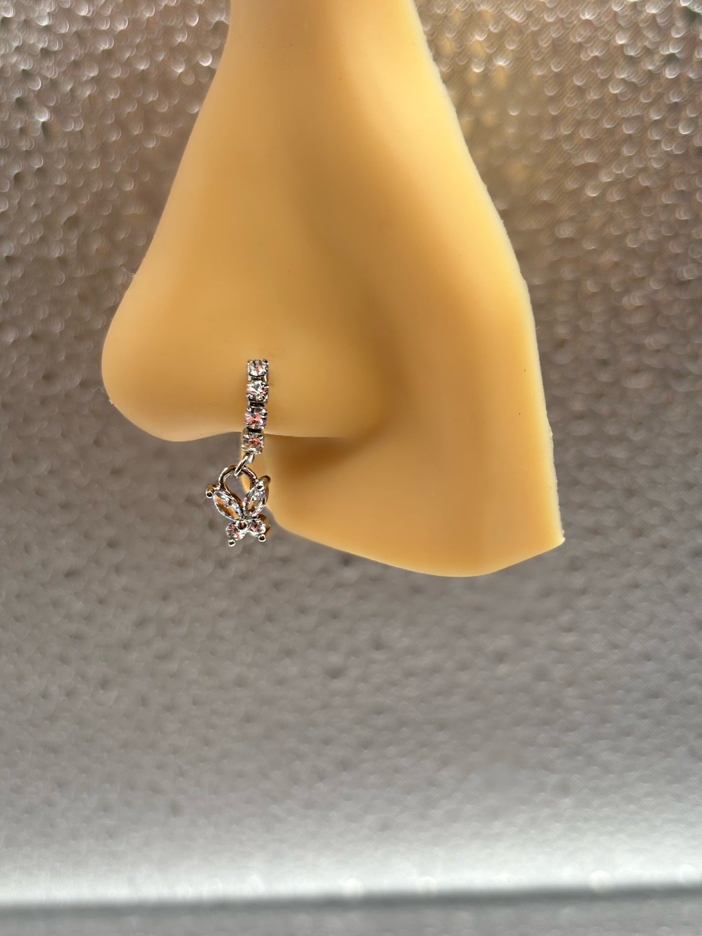 SILVER BUTTERFLY NOSERING