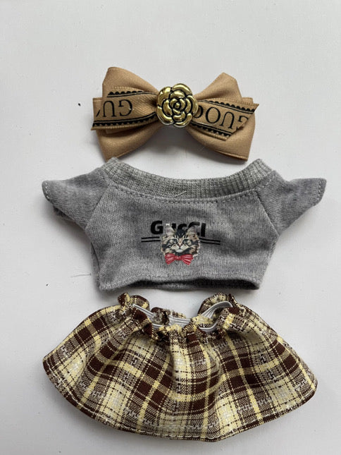 Labubu Skirt Set with Bow