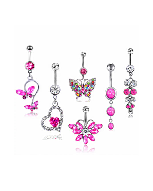 PINK BELLY RING Set