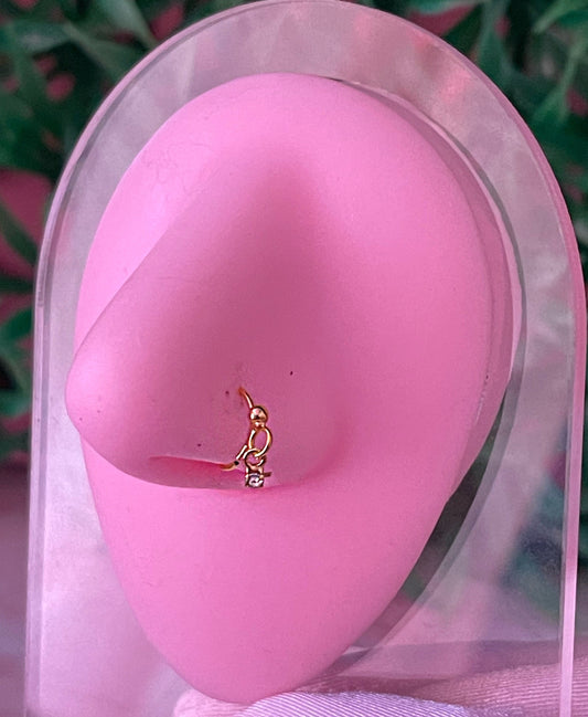 SIMPLE DANGLE GOLD Nose Ring