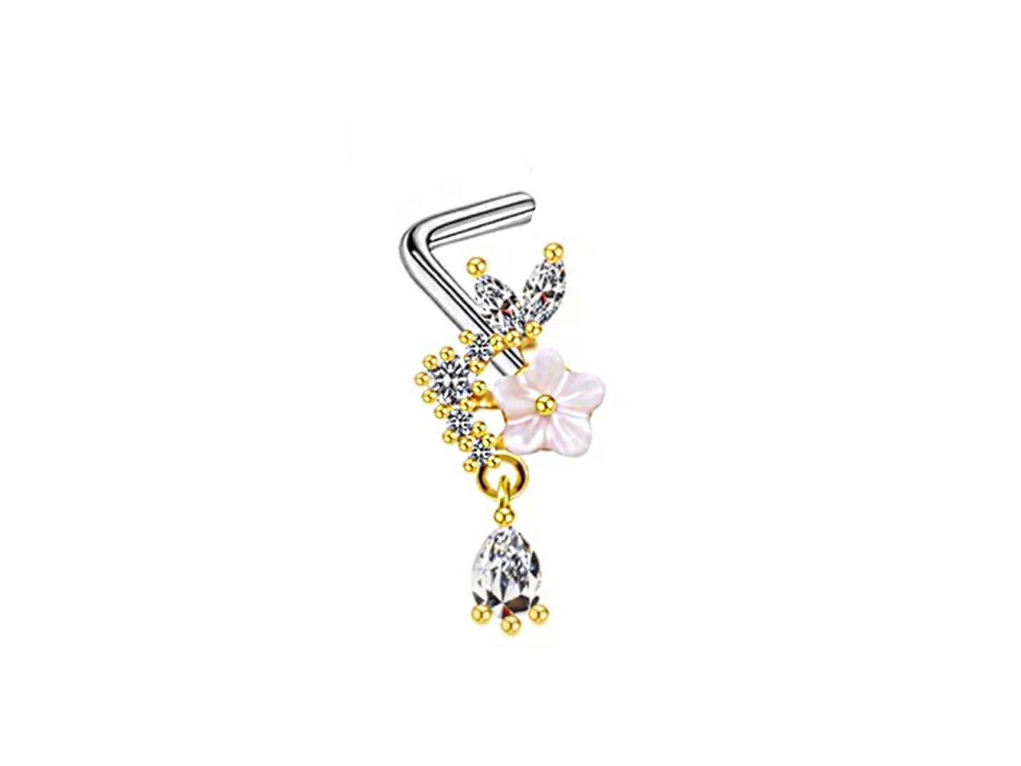 FLOWER DANGLE NOSESTUD