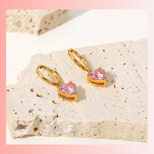 PINK HEART ZIRCON Earrings