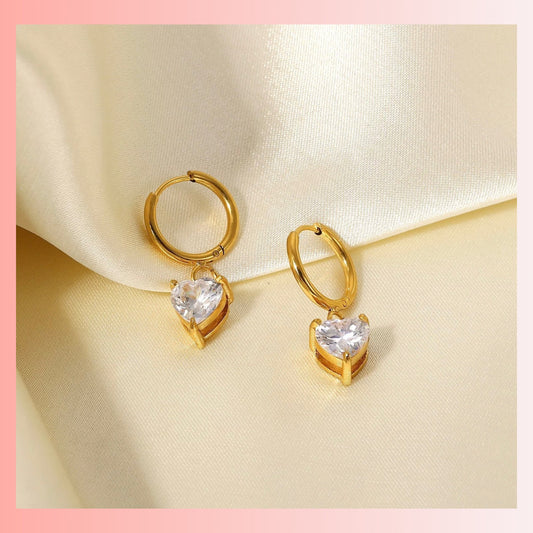 WHITE HEART ZIRCON Earrings