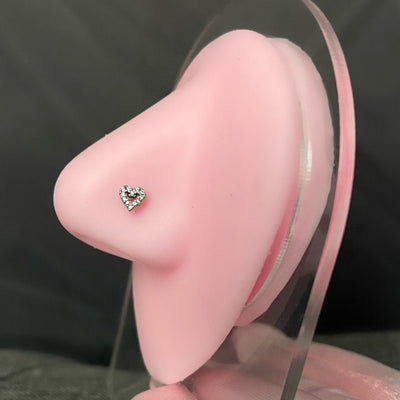 SILVER HEART Nose Stud